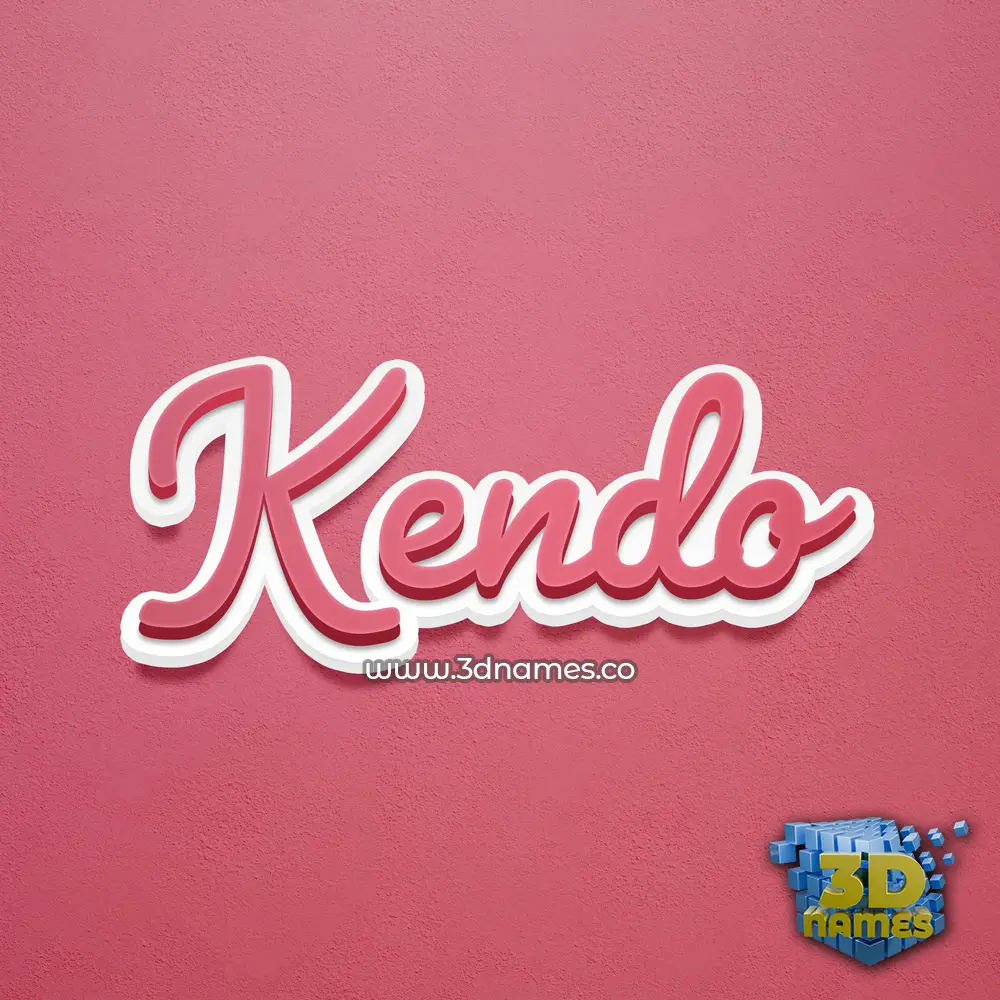 kendo in Red Scribble style - 3D name wallpaper