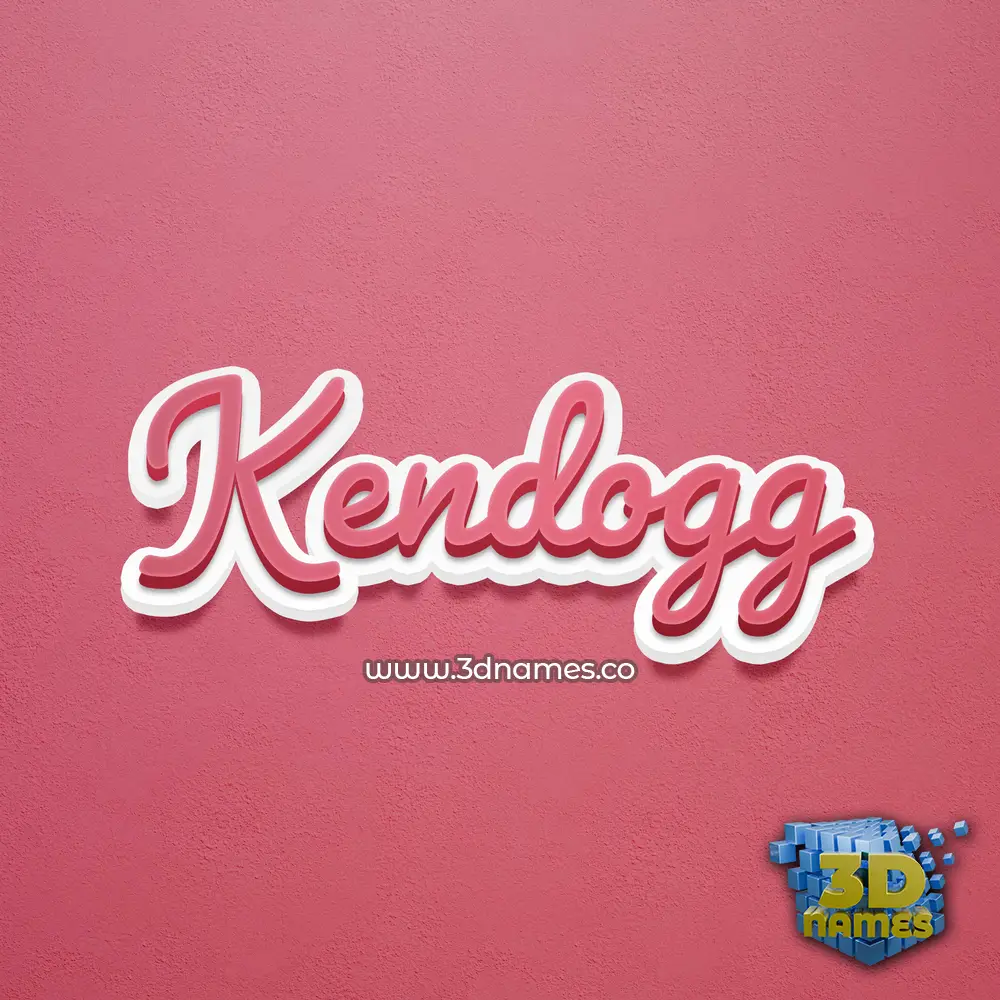 kendogg in Red Scribble style - 3D name wallpaper