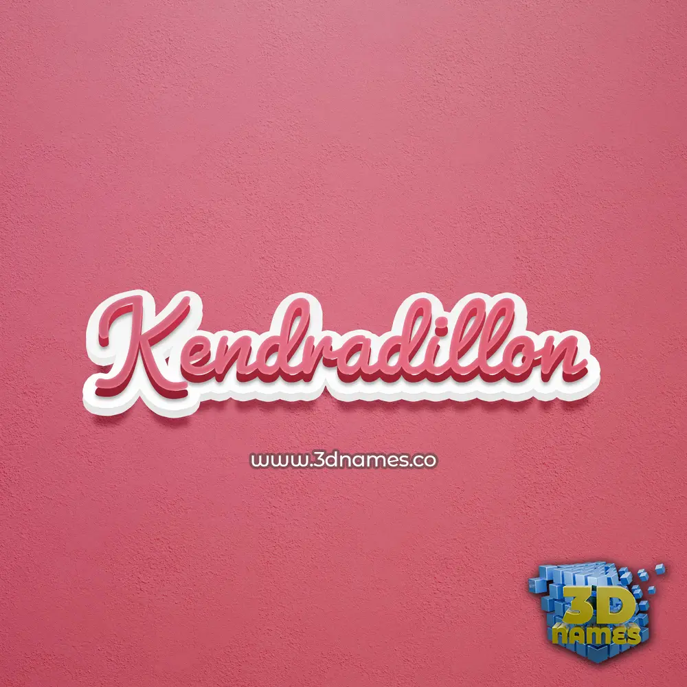 kendradillon in Red Scribble style - 3D name wallpaper