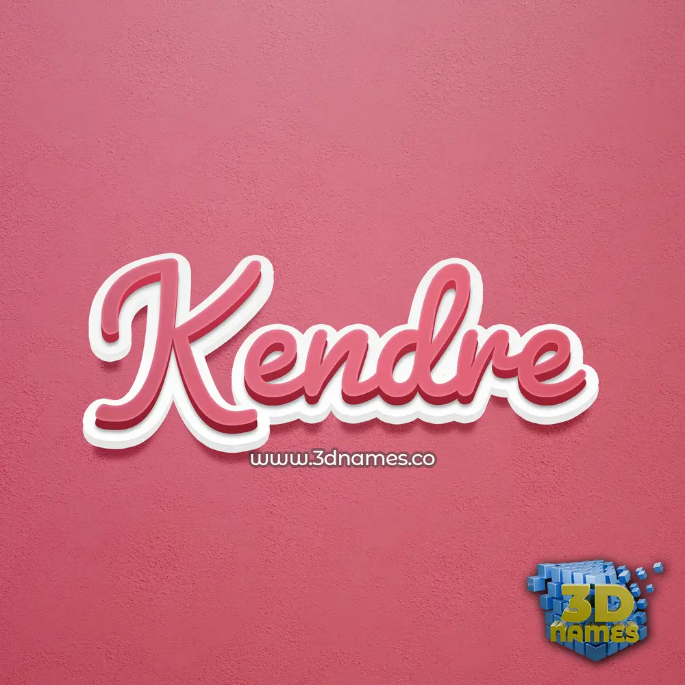 kendre in Red Scribble style - 3D name wallpaper