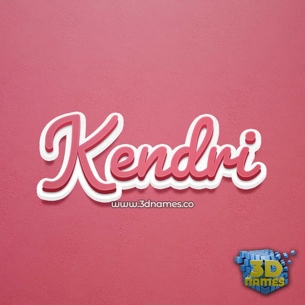 kendri in Red Scribble style - 3D name wallpaper