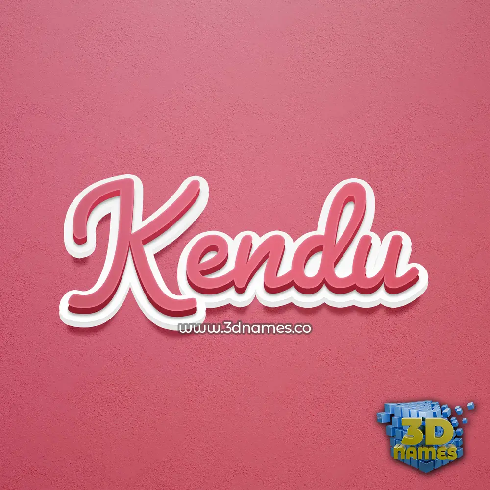 kendu in Red Scribble style - 3D name wallpaper