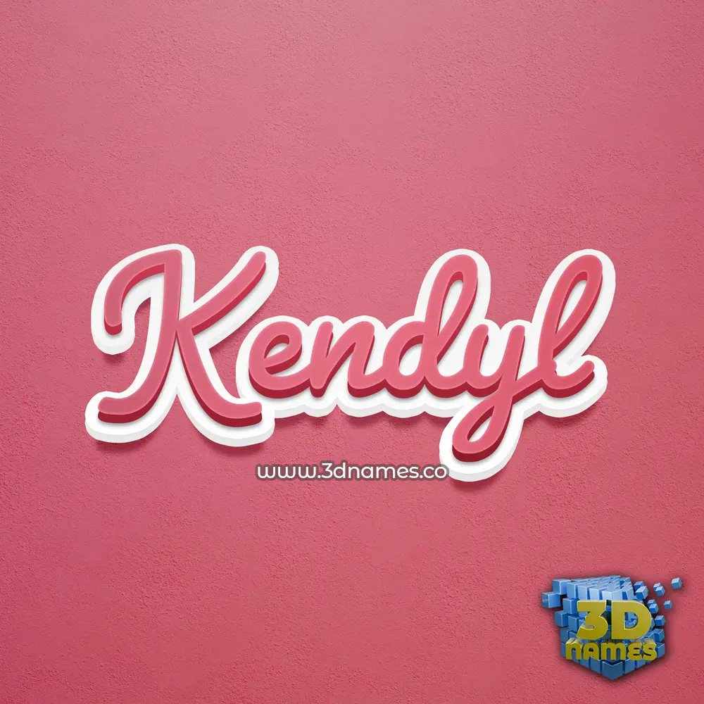 kendyl in Red Scribble style - 3D name wallpaper