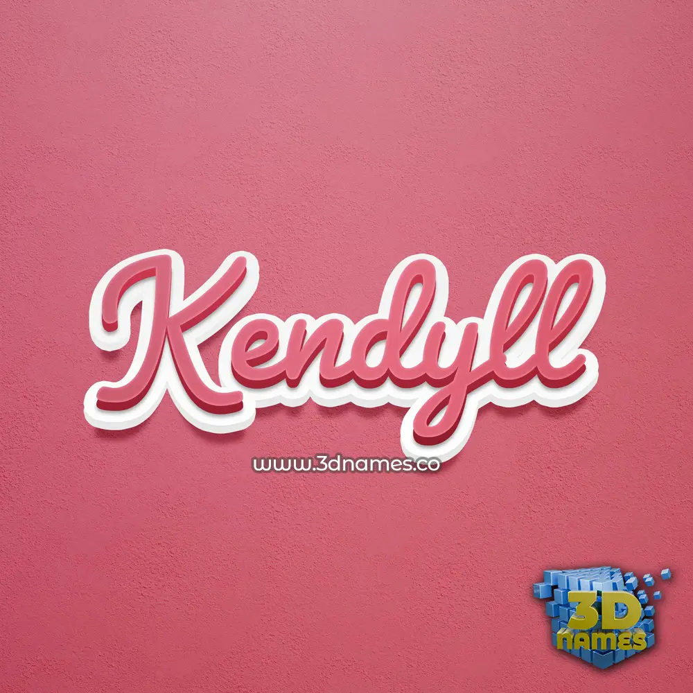 kendyll in Red Scribble style - 3D name wallpaper