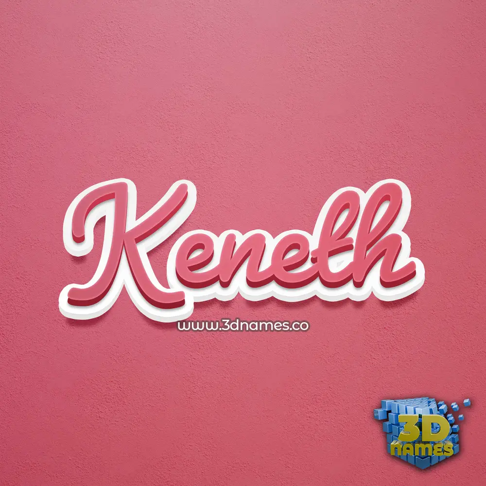keneth in Red Scribble style - 3D name wallpaper