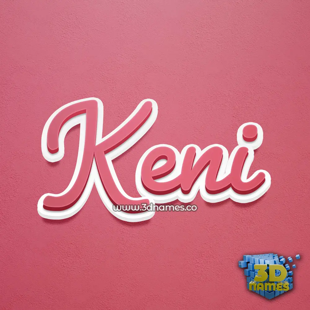 keni in Red Scribble style - 3D name wallpaper