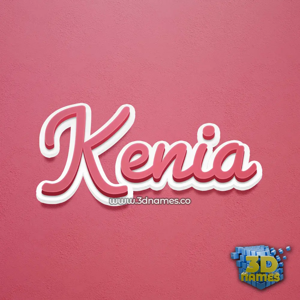 kenia in Red Scribble style - 3D name wallpaper