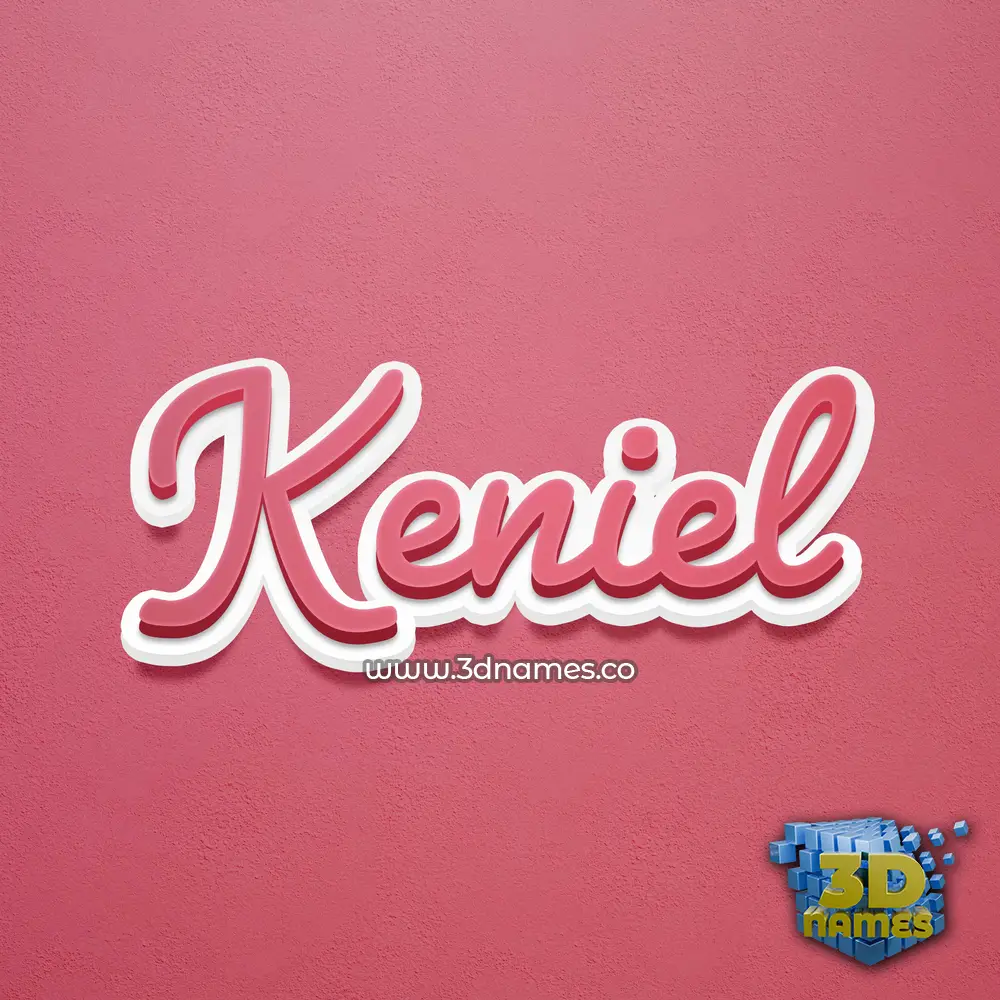 keniel in Red Scribble style - 3D name wallpaper