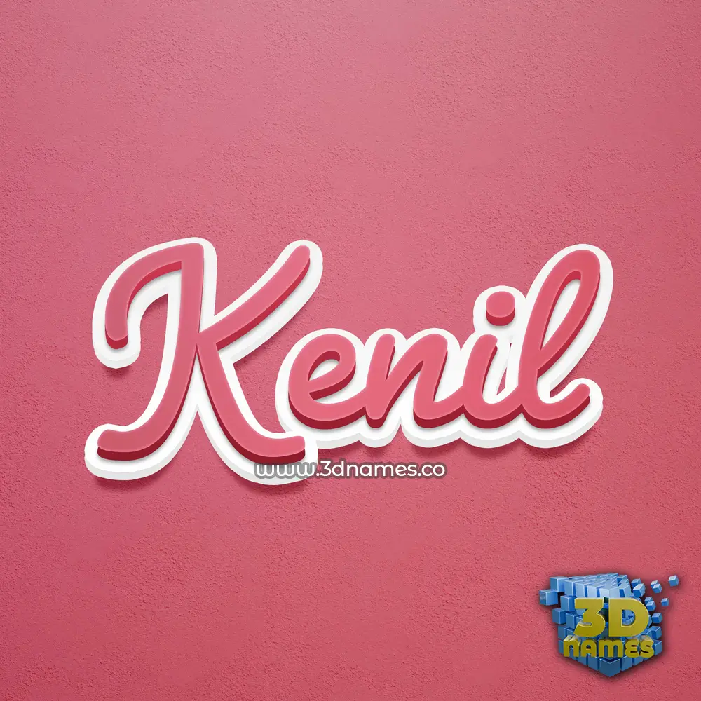 kenil in Red Scribble style - 3D name wallpaper
