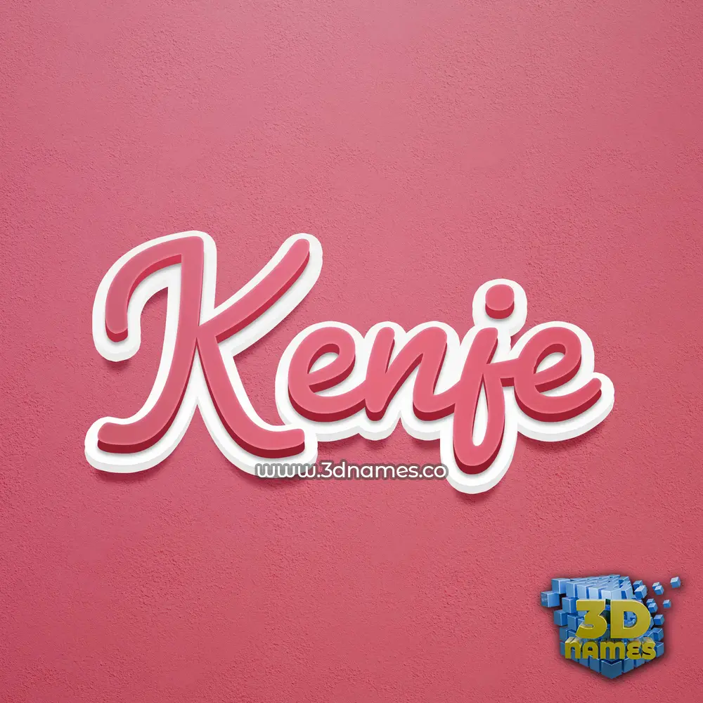 kenje in Red Scribble style - 3D name wallpaper
