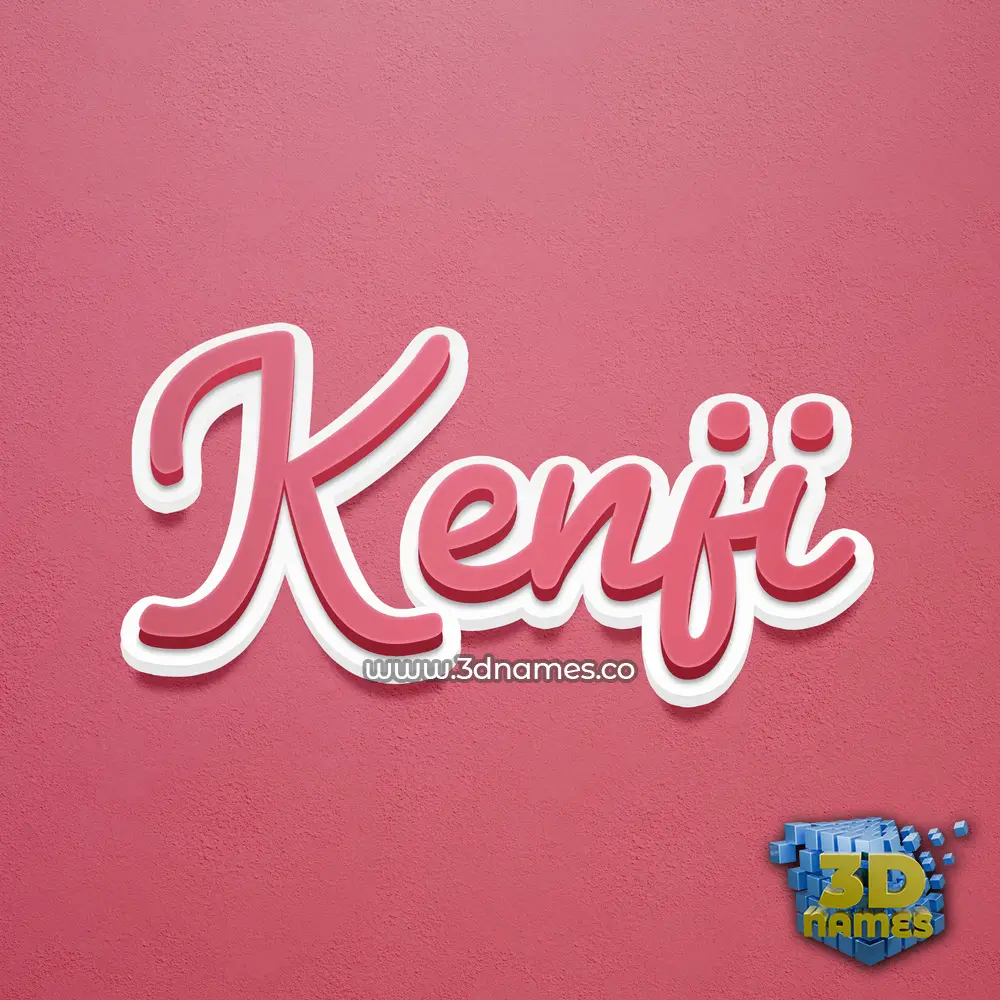 kenji in Red Scribble style - 3D name wallpaper