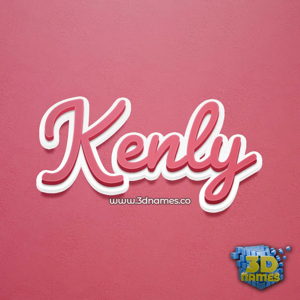 kenly in Red Scribble style - 3D name wallpaper