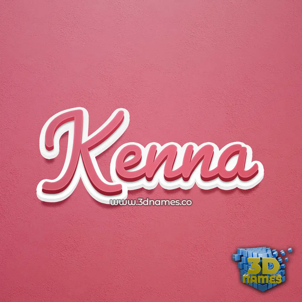 kenna in Red Scribble style - 3D name wallpaper