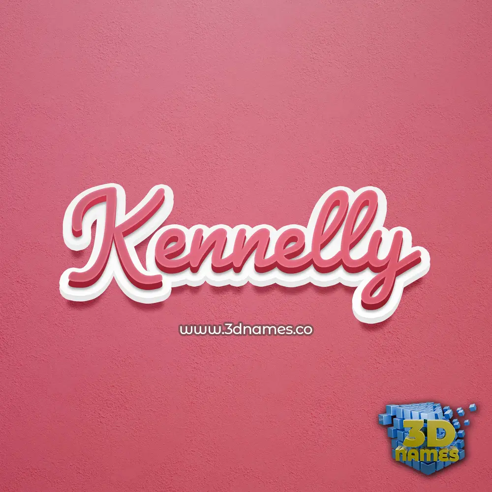 kennelly in Red Scribble style - 3D name wallpaper