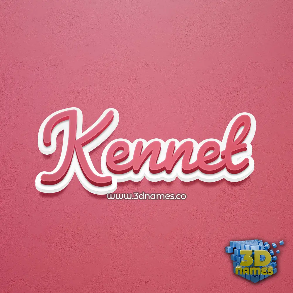 kennet in Red Scribble style - 3D name wallpaper
