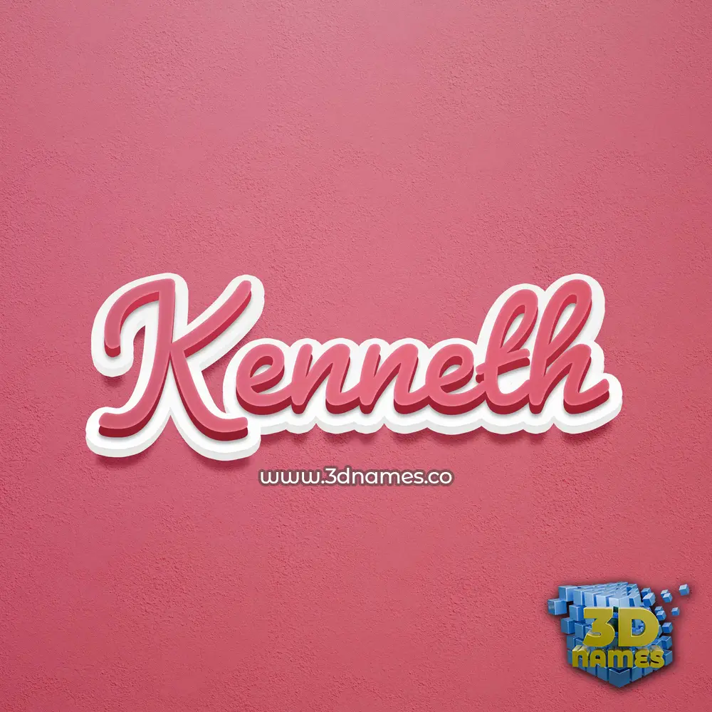 kenneth in Red Scribble style - 3D name wallpaper