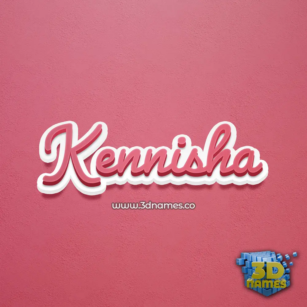 kennisha in Red Scribble style - 3D name wallpaper