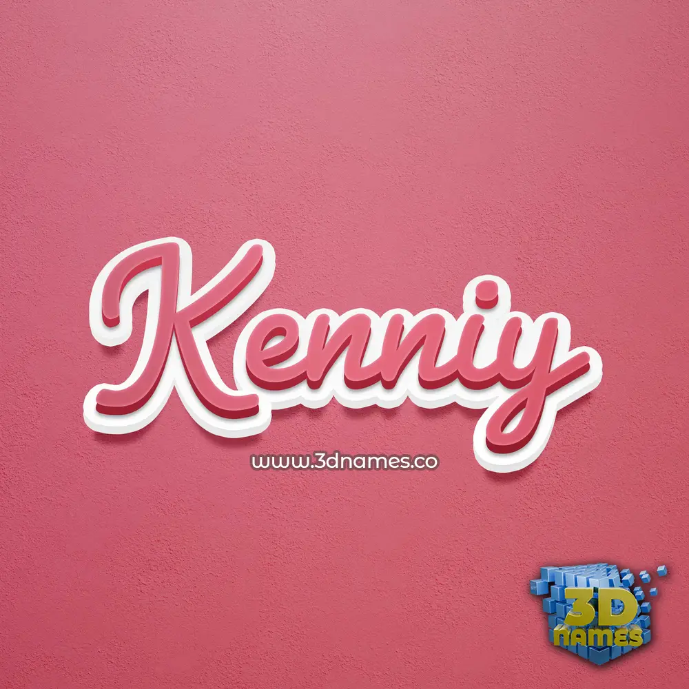 kenniy in Red Scribble style - 3D name wallpaper