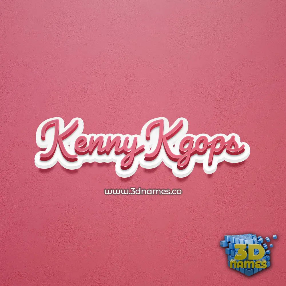 kenny kgops in Red Scribble style - 3D name wallpaper