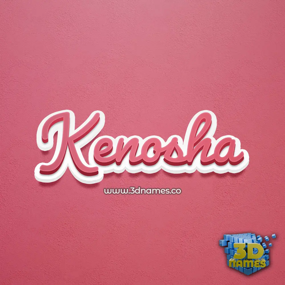kenosha in Red Scribble style - 3D name wallpaper