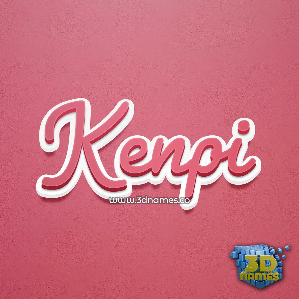 kenpi in Red Scribble style - 3D name wallpaper