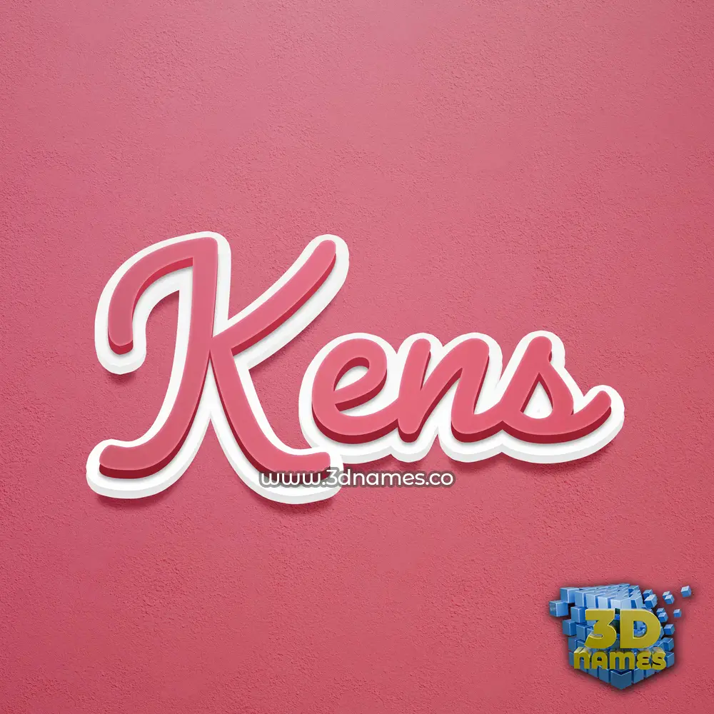 kens in Red Scribble style - 3D name wallpaper