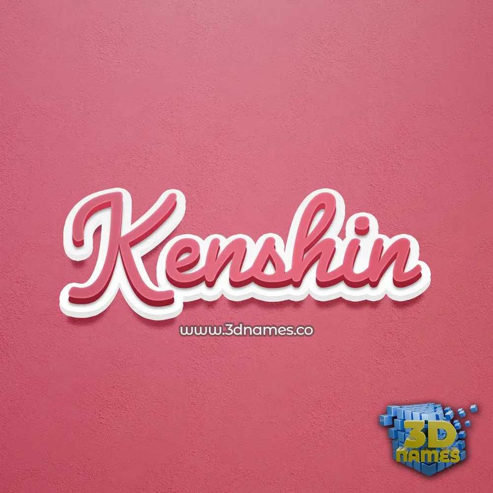 kenshin in Red Scribble style - 3D name wallpaper
