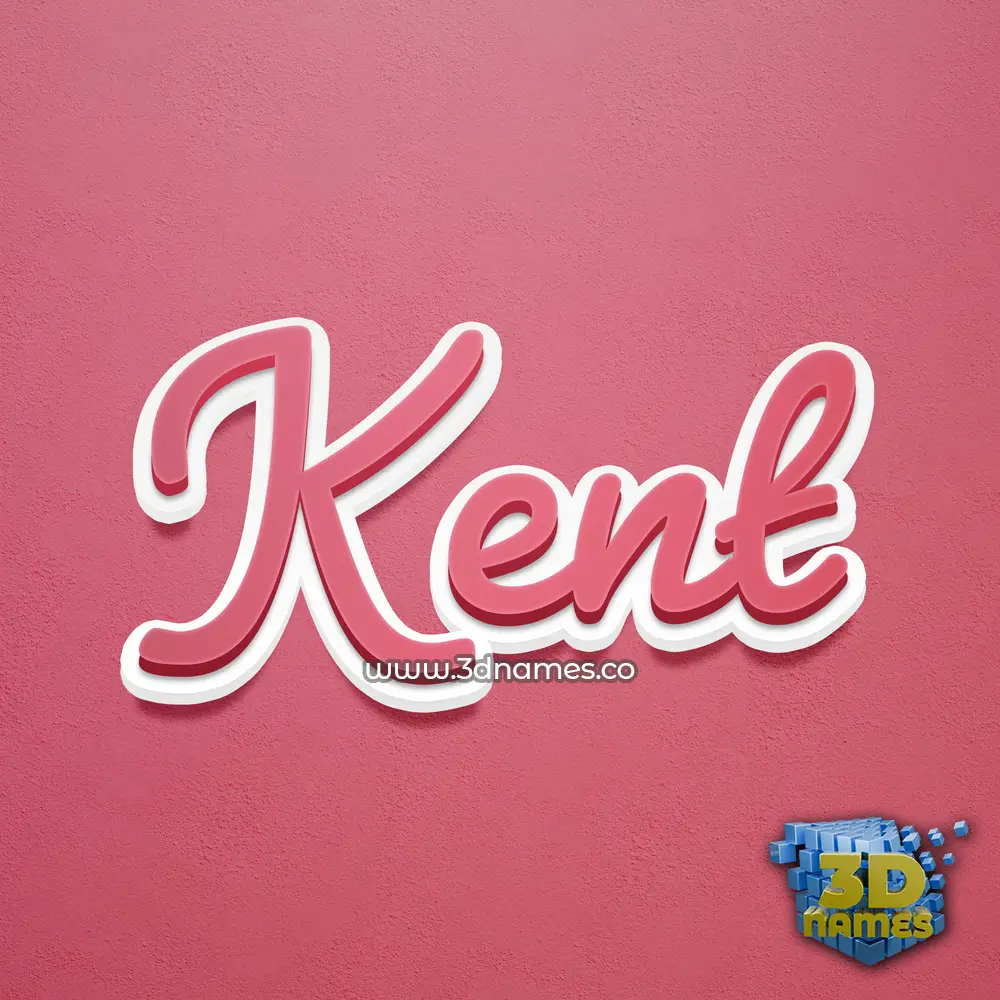 kent in Red Scribble style - 3D name wallpaper