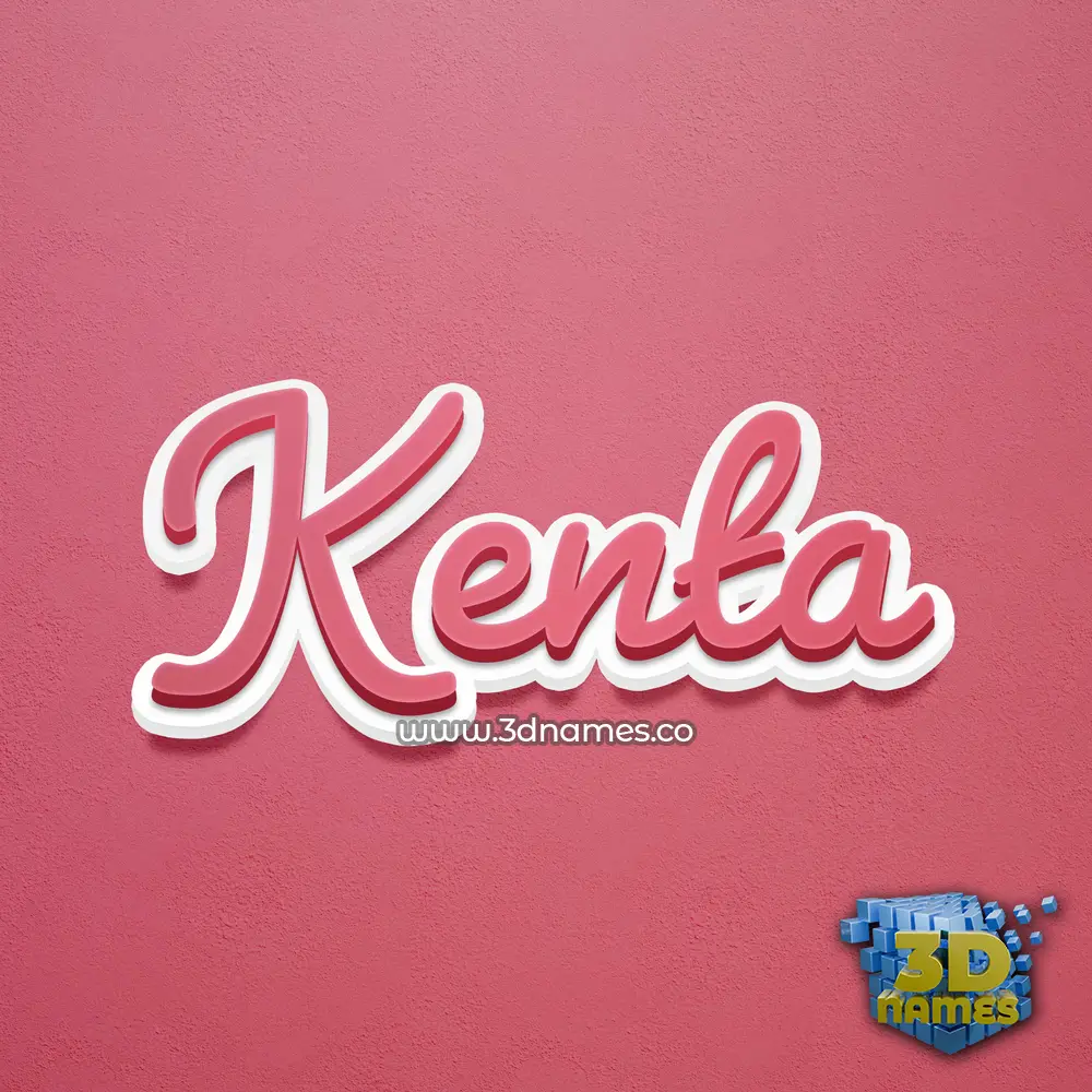 kenta in Red Scribble style - 3D name wallpaper