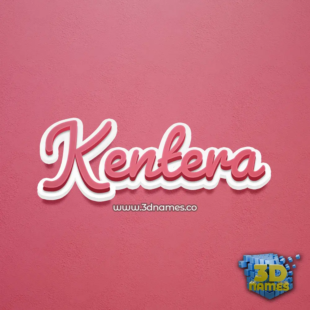 kentera in Red Scribble style - 3D name wallpaper
