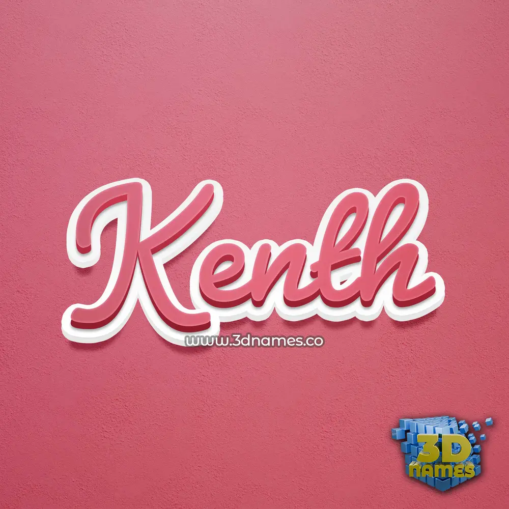kenth in Red Scribble style - 3D name wallpaper