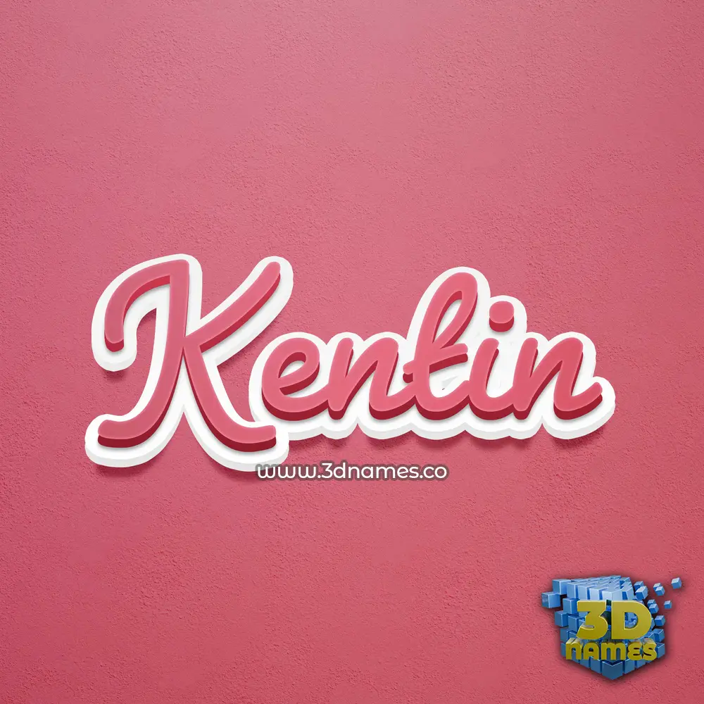 kentin in Red Scribble style - 3D name wallpaper