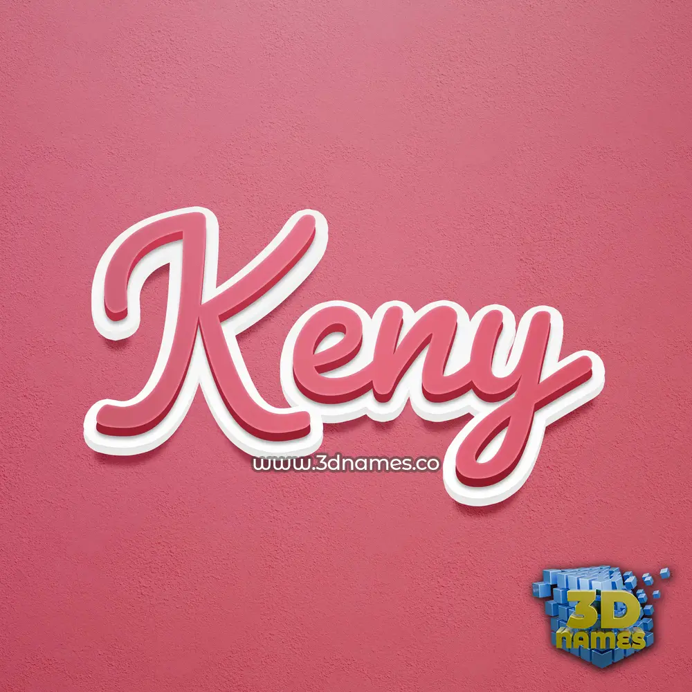 keny in Red Scribble style - 3D name wallpaper