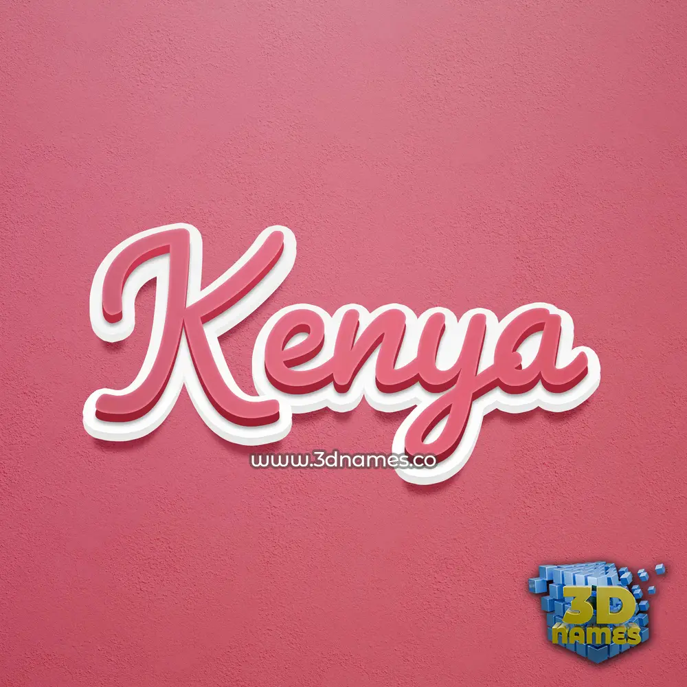 kenya in Red Scribble style - 3D name wallpaper