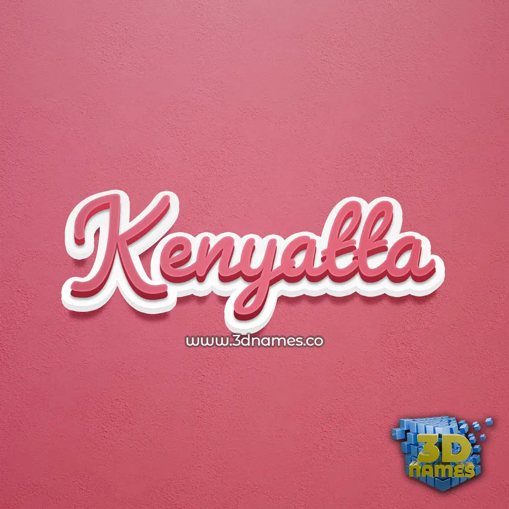 kenyatta in Red Scribble style - 3D name wallpaper