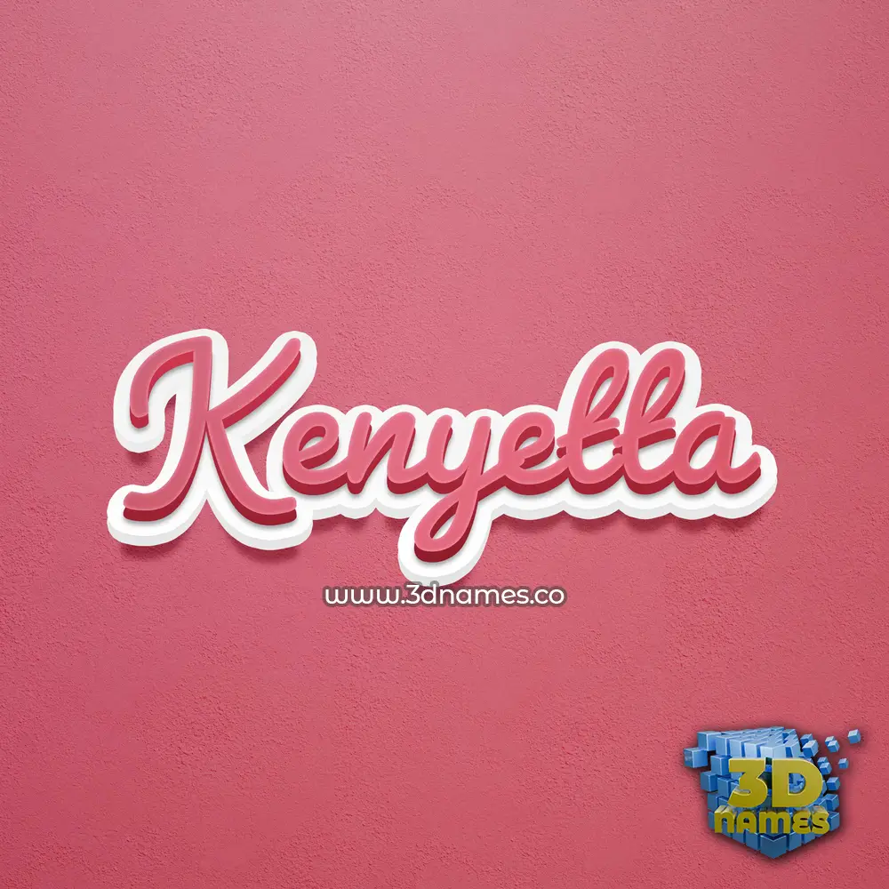 kenyetta in Red Scribble style - 3D name wallpaper