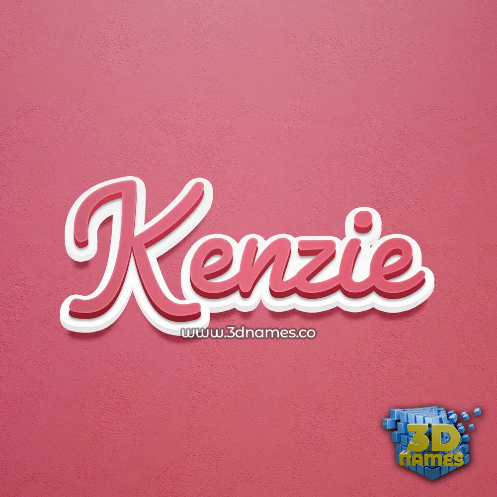 kenzie in Red Scribble style - 3D name wallpaper