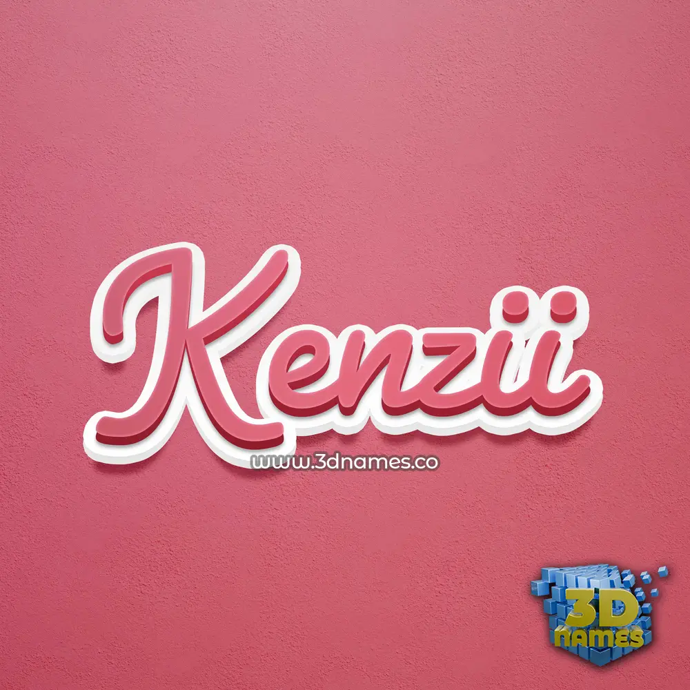 kenzii in Red Scribble style - 3D name wallpaper
