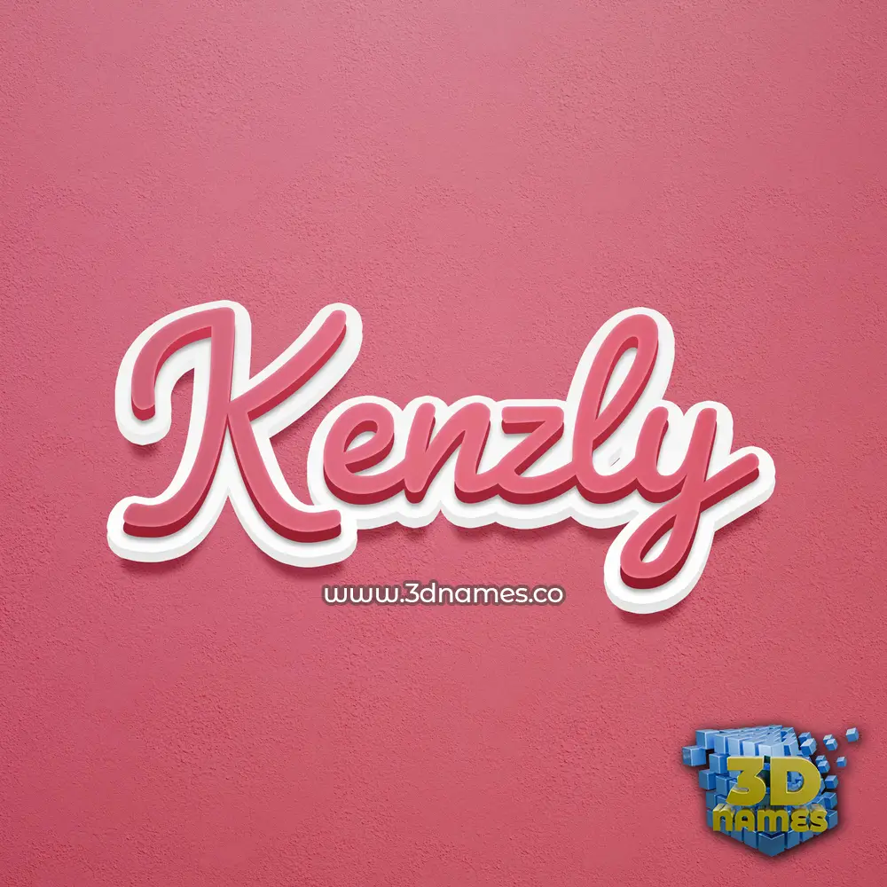 kenzly in Red Scribble style - 3D name wallpaper