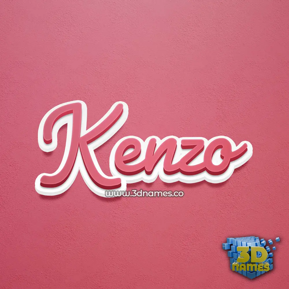 kenzo in Red Scribble style - 3D name wallpaper