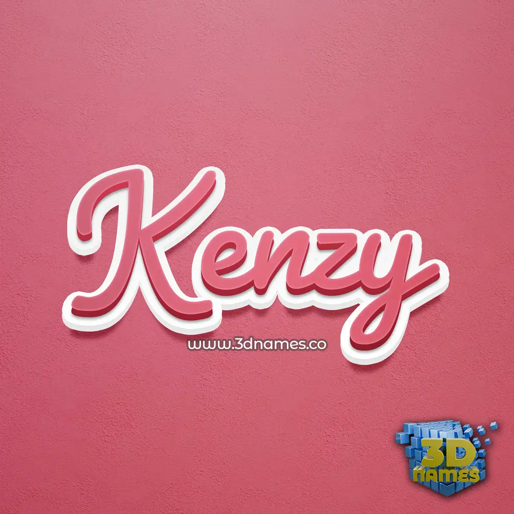 kenzy in Red Scribble style - 3D name wallpaper