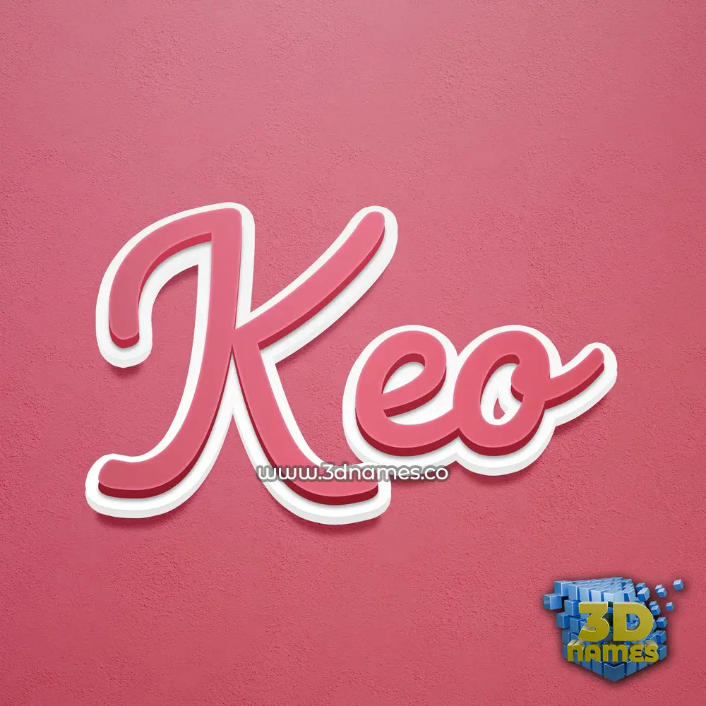 keo in Red Scribble style - 3D name wallpaper