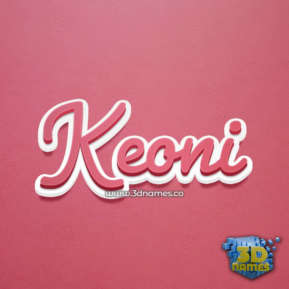 keoni in Red Scribble style - 3D name wallpaper