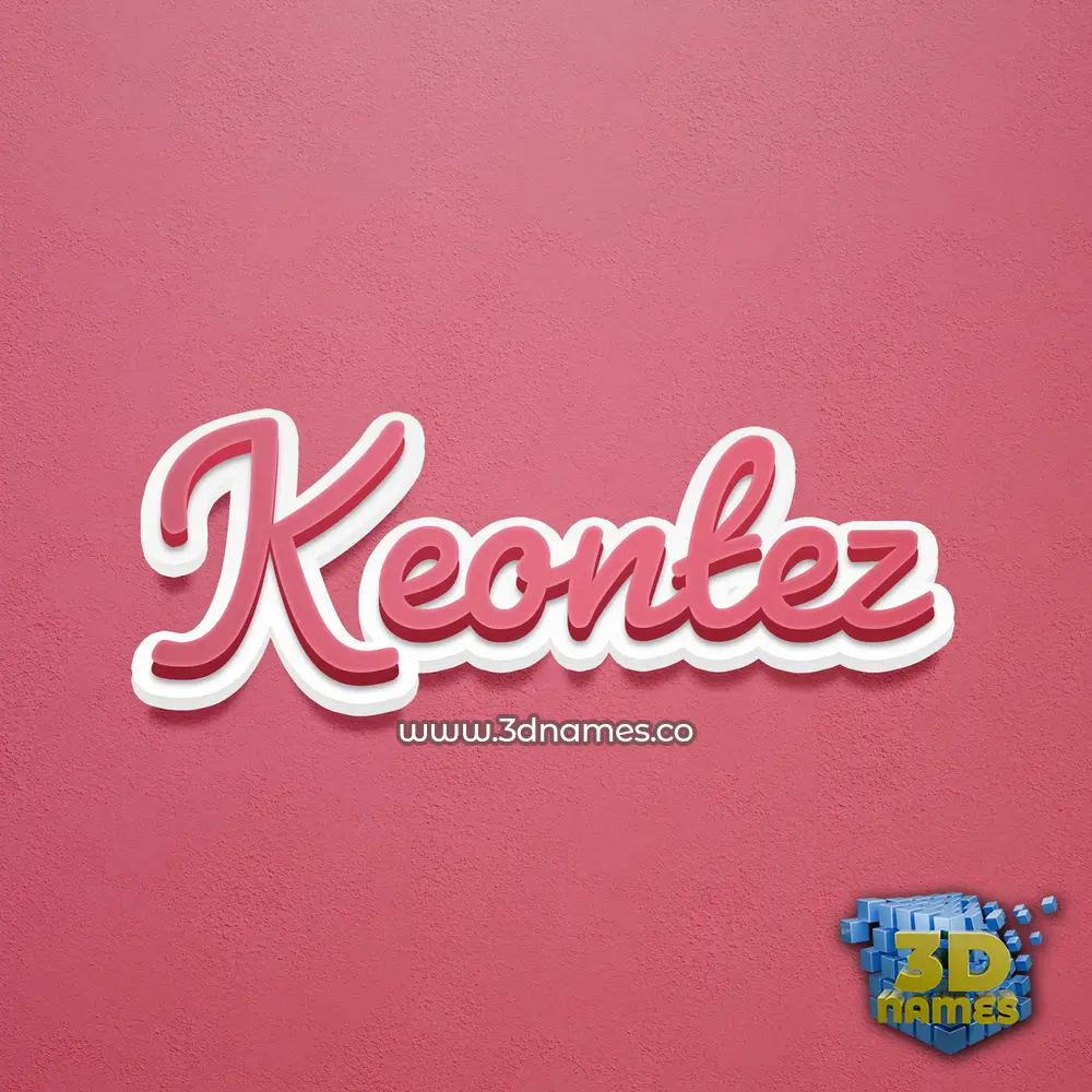 keontez in Red Scribble style - 3D name wallpaper