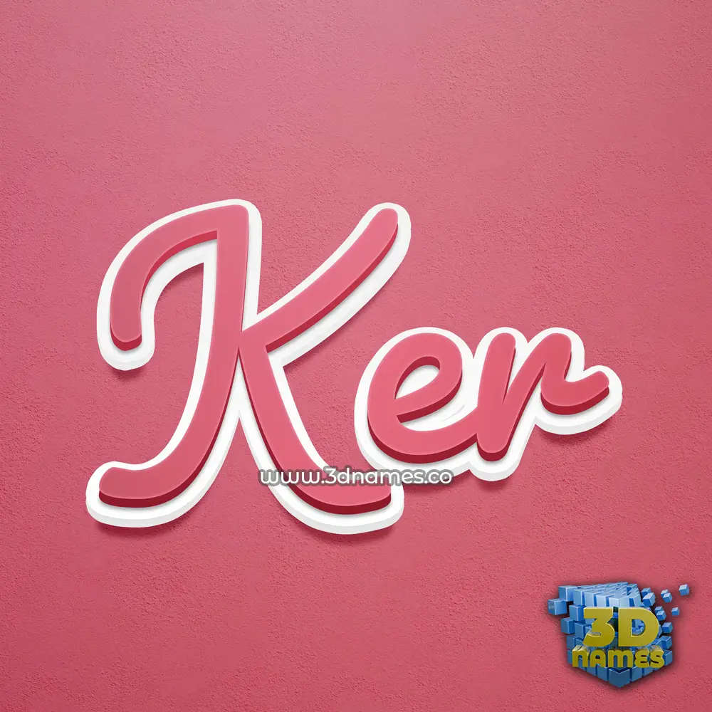 ker in Red Scribble style - 3D name wallpaper