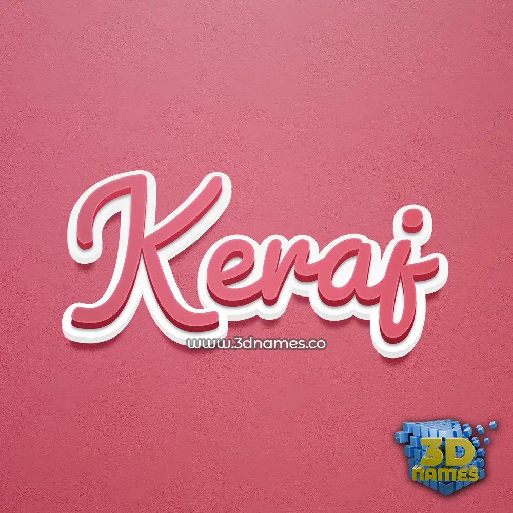 keraj in Red Scribble style - 3D name wallpaper
