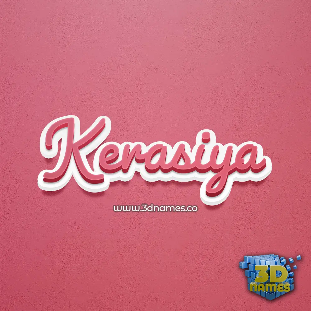 kerasiya in Red Scribble style - 3D name wallpaper
