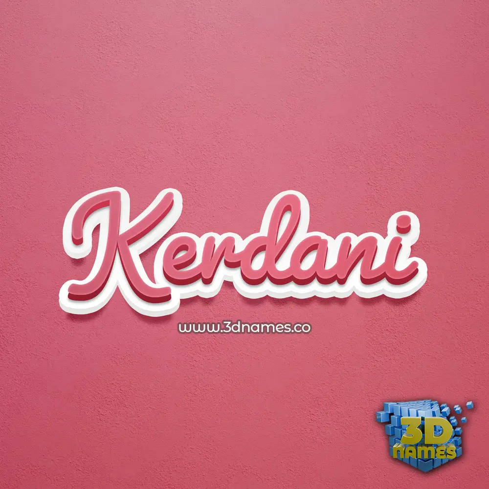 kerdani in Red Scribble style - 3D name wallpaper