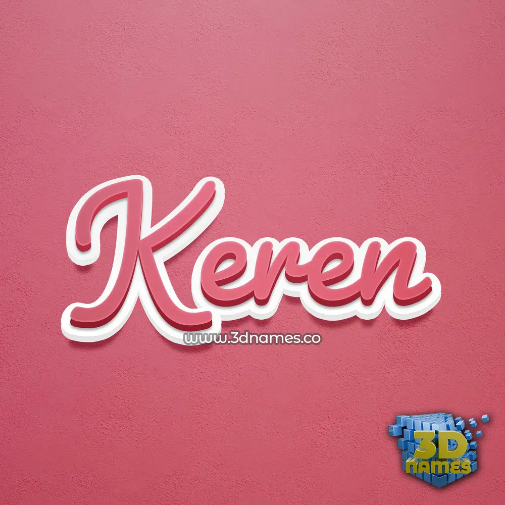 keren in Red Scribble style - 3D name wallpaper