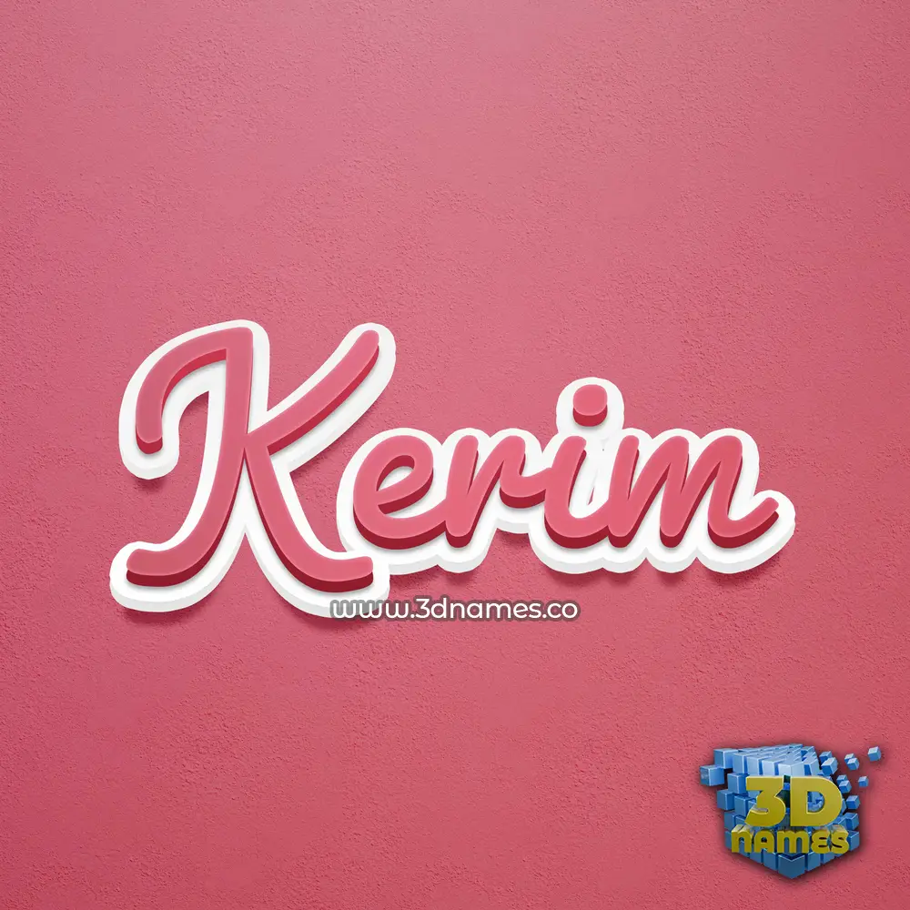 kerim in Red Scribble style - 3D name wallpaper